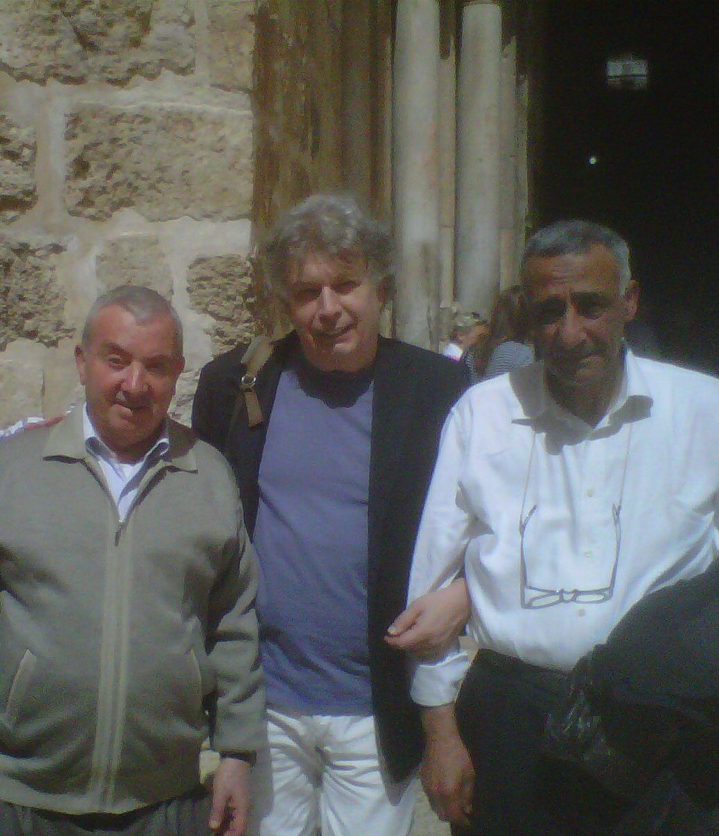 Michele Nardelli a Gerusalemme con Ali Rashid e Wajeeh Nuseibeh